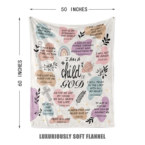 Christian Gifts for Women,Baptism Gifts for Girl,Christian Blanket 60"x50" - color: Multi-2