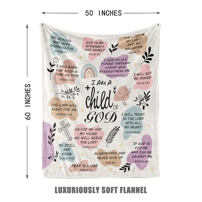 Christian Gifts for Women,Baptism Gifts for Girl,Christian Blanket 60"x50" - color: Multi-2