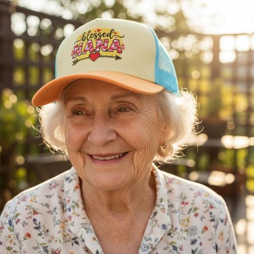 Embroidered Baseball Cap for Women - 2025 Trendy hat Adjustable Breathable Summer Beach Hat Christmas - color: Blessed Nana Grandma