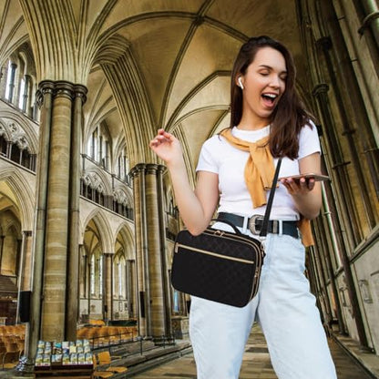 Large Bible Cover for Women,2 Compartments Bible Bag for Church - color: 2 Lays,Black