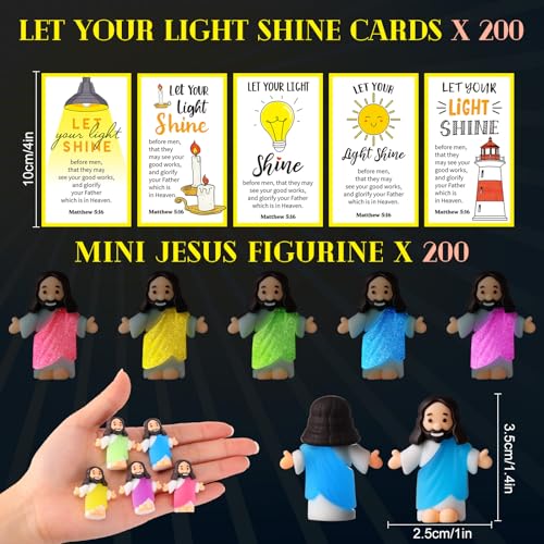 CroBlissful 100 Sets Mini Jesus Figurines Glow in Dark, Open Your Arms - style: Open Your Arms