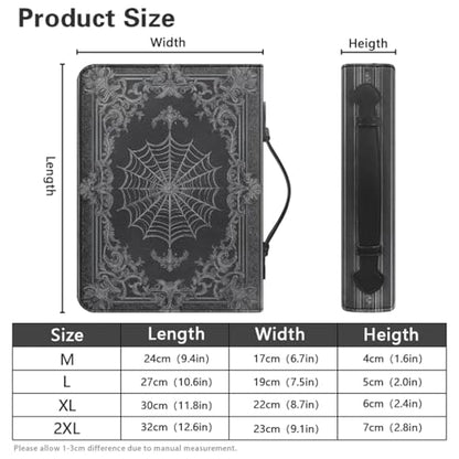 Bible Cover Case for Women Men Large Size Bible Holder with Bookmark Bible Carrying Case ladies Bible Bag,Size M-2XL - color: Black Web, size: X-Large