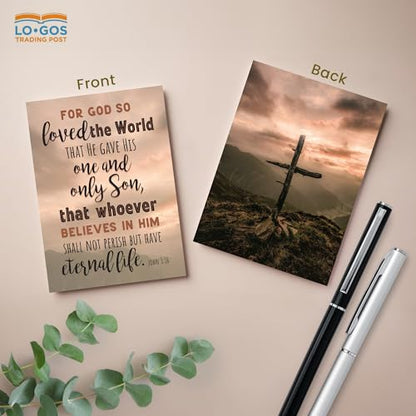40 Pack John 3:16 Salvation Cards with Scripture, How to be Saved - Pocket cards 4" x 3" Gospel Tracts for Evangelism to Share Faith & Good News - Educational Christian Prayer Cards Bulk Set