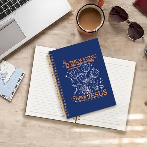 Navy Blue Tulip Floral Christian Notebook Journal, Christian Gifts for Women, Religious Faith Jesus Spiral Hardcover Notebook Journal for School Office Work, 5.5x8.3 Inch - color: Navy Floral Bible