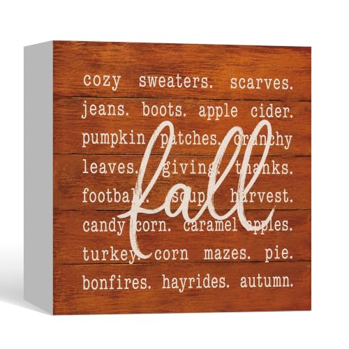 Christian Fall Decor Wooden Box Sign - color: Fall-5