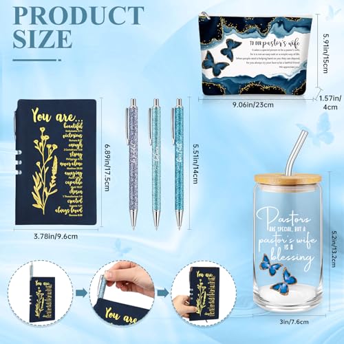 Funnymoom 6 Pcs Pastor Gift Set Tumbler Journal Pens Blue - color: Blue, size: Pastor's Wife