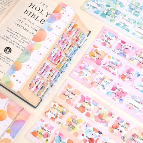 Laminated Bible Tabs for Women, Buble Pink, with Alignment Ruler, 105pcs - style: P-bubble