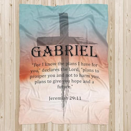 Personalized Baby Blanket Boy, Personalized Christian Blanket for Men, Custom Name Christian Art Gift, Unique Gifts, Baby Shower Christian Blanket, Idea, Personalized Baby Blanket - color: #Ver11