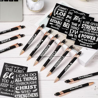 Estune 48 Pcs Christian Notebook Pen Set, Bible Gifts Bulk, Classic Style - style: Classic Style