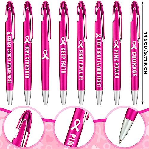 Lincia 100 Pcs Breast Cancer Awareness Ballpoint Pens Bulk, black Ink - style: Breast Cancer Awareness