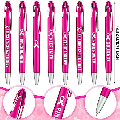 Lincia 100 Pcs Breast Cancer Awareness Ballpoint Pens Bulk, black Ink - style: Breast Cancer Awareness