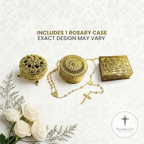 Complete Baptism Candle Set Unisex 5 pc | Baptism kit Catholic with Rosary - color: Cream