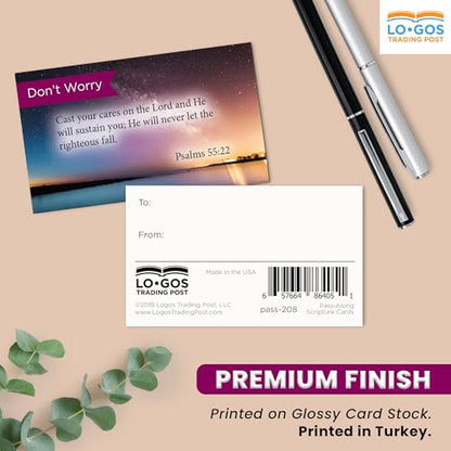 Logos Trading Post Psalm 55:22 Pass It On Scripture Cards, Pack of 25 - color: Psalms 55:22