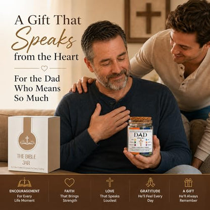 Solmay Bible Verse Jar for Dad, 92 Scripture Prayer Cards - color: Bible Verses Jar For Dad