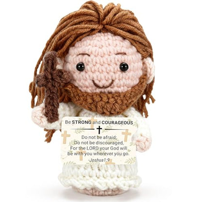 Christian Gifts for Women Men Gift Emotional Support Positive Jesus Crochet - style: be strong and courageous