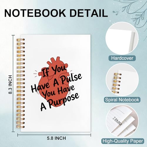 Anatomical Heart Christian Spiral Notebook 5.5x8.3 - color: White Anatomical Heart