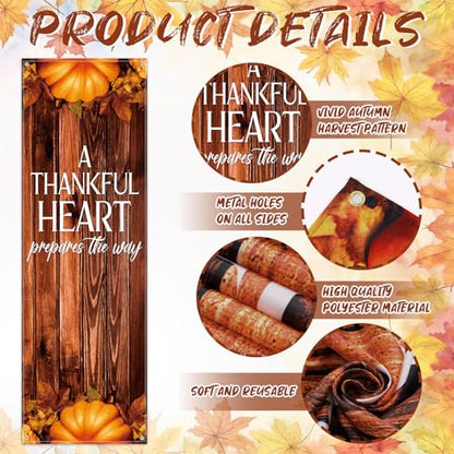 Hosuly 4 Pcs Church Banners for Sanctuary Wall Fall Harvest Banners with Scripture Bible Verses Banner Welcome Inspirational Religious Praise Hanging Signs for Church Decor, 2 x 6 Feet(Retro Style) - size: 2 x 6 Feet, style: Retro Style
