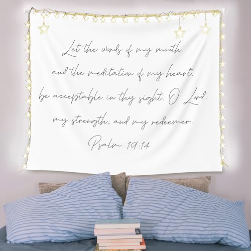 EGBTL Christian Tapestry, Bible Verse Wall Tapestry for Bedroom, Religious Scripture Modern Minimalist Tapestries Wall Hanging Decor for Home Church Office Living Room, 50x60 Inches