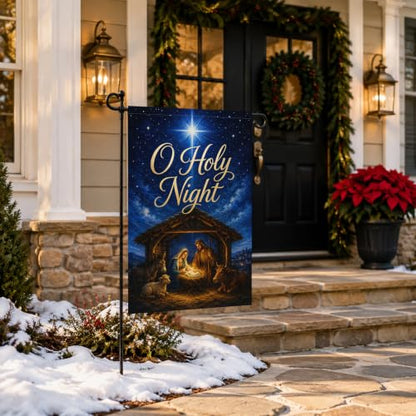 Louise Maelys Christmas Nativity Garden Yard Flag 12x18 Inch Religious - color: Multi-1
