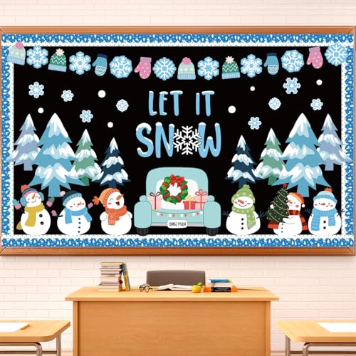 Winter Bulletin Board Decorations Set Winter Classroom Decor Snowmen Cutout - color: Winter