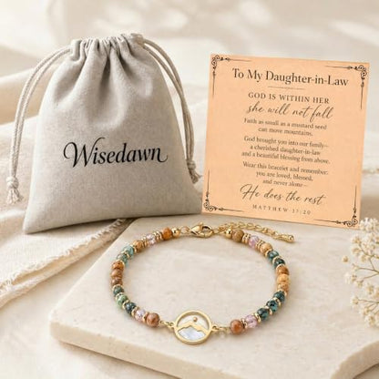 Gold Mustard Seed Bracelet for Teen Girls and Women, Faith Can Move Mountains Christian Jewelry, Inspirational Religious Gift for Her - color: Daughter in Law