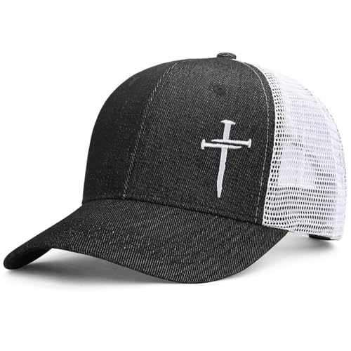 Christian Jesus Cross Hat - Faith Hats for Men Women - Religious Gifts for Thanksgiving Christmas - color: Cross/Black