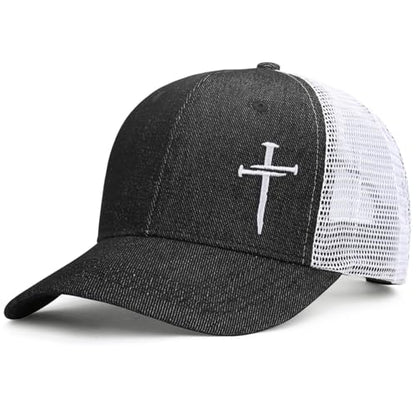 Christian Jesus Cross Hat - Faith Hats for Men Women - Religious Gifts for Thanksgiving Christmas - color: Cross/Black