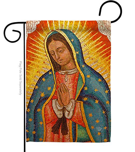 Lady of Guadalupe Garden Flag Religious Faith Hope Grace Peace Dove Christian Religion Easter Small Decorative Gift Yard House Banner Double-Sided Made In USA 13 X 18.5 - size: Garden Flag 13" x 18.5" Only