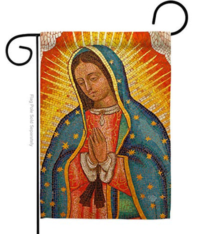Lady of Guadalupe Garden Flag Religious Faith Hope Grace Peace Dove Christian Religion Easter Small Decorative Gift Yard House Banner Double-Sided Made In USA 13 X 18.5 - size: Garden Flag 13" x 18.5" Only