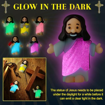 CroBlissful 100 Sets Mini Jesus Figurines Glow in Dark, Multiple Styles - style: Multiple Styles