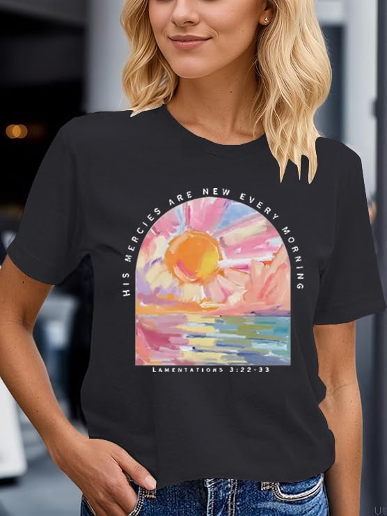 Christian Shirts for Women Jesus Religious Faith Tops - color: Grey, size: Large