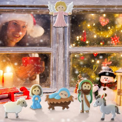 Cinnvoice 60 Pcs Christmas Nativity Scene Sets for Crafts - color: Colorful, style: Jesus
