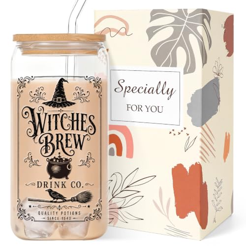 Halloween Witch Tumbler Witches Brew Cup Gift Set - style: witch brew