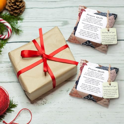 Fanfanwin 2 Pack Prayer Quilt with Cross, Mini Patchwork Scripture, Vintage - style: Vintage