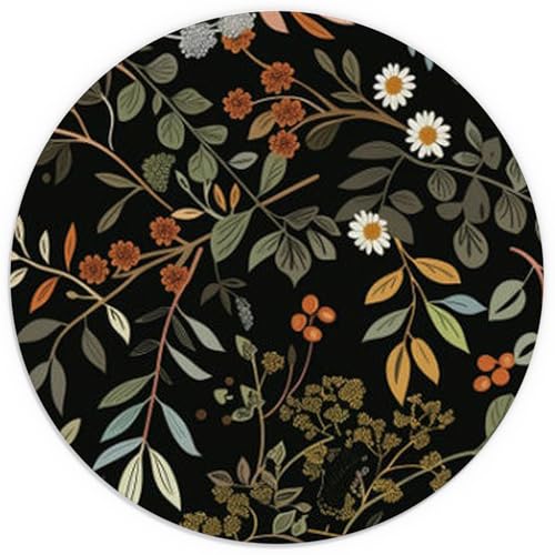 Dark Moody Floral Mouse Pad for Desk 7.9x7.9 Inch, Dark Cottagecore Wildflower Botanical Aesthetic Mousepads for Wireless Mouse Computers Laptop Home Office Supplies Accessories - color: color 12
