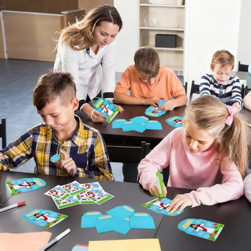 Motipuns 24 Pcs What a Friend We Have in Jesus Craft Kit Jesus Christian Vacation Bible School Crafts for Kids Classroom Sunday School Church Activities Camping Party Favors