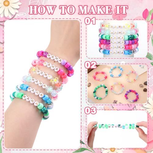 Soulchen 1269 Pcs/24 Sets Mother's Day Beads Bracelets Craft Kit DIY - style: Mother's Day