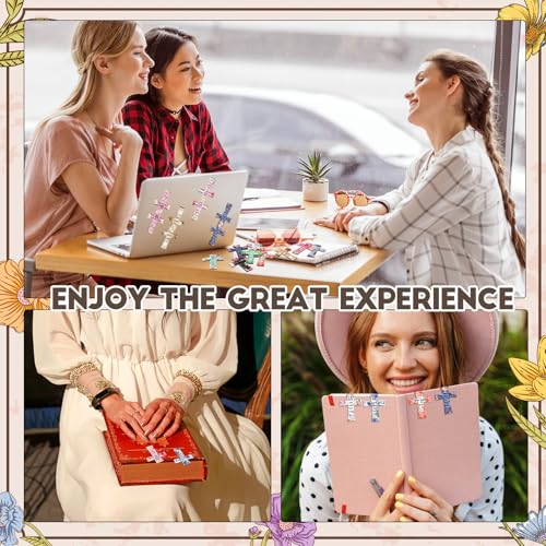 Eaasty 60 Pcs Christian Magnetic Cross Bookmarks Bible Verse Floral Magnetic Bookmarks Bulk Religious Church Reading Gift for Mother's Day Women Men Teacher Book Lovers - style: Christian