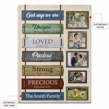 Personalized Christian Bible Verse Photo Throw Blanket for Mom - color: Design04