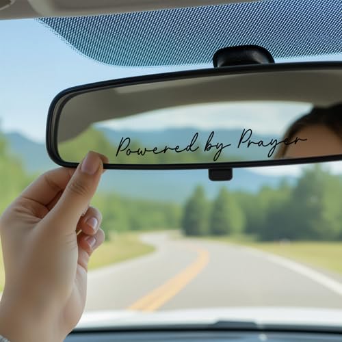 3XPowered by Prayer Sticker, Christian Vinyl Decal for Car Window & Laptop, Inspirational Bible Verse Faith Sticker, Religious Gift for Women Men Teens (Black) - color: Black