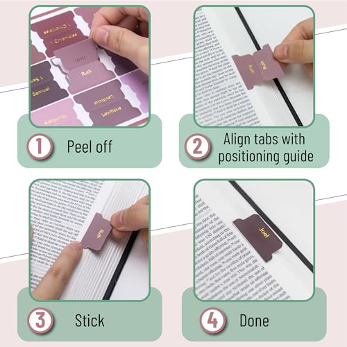 Mr. Pen- Bible Tabs, 75 pcs, Earth Tone, Gold Foil Embossed Lettering - color: Earth Tone