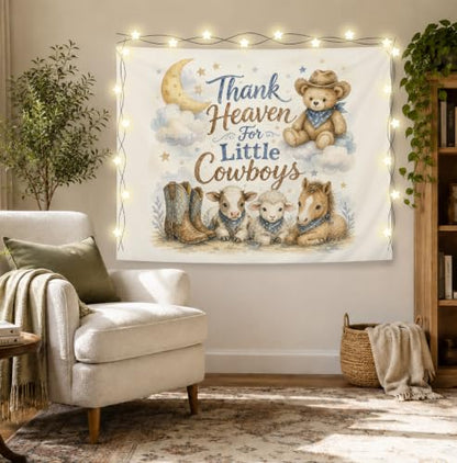 Elpwk Farmhouse Western Cowboy Nursery Tapestry Wall Decor 50x60 Inch - color: West cowboy