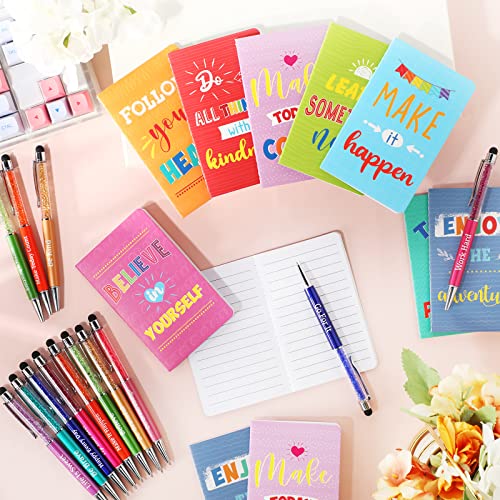 Funrous 32 Pcs Mini Notebooks with Pens Adults Party Favors, Colorful - style: Colorful