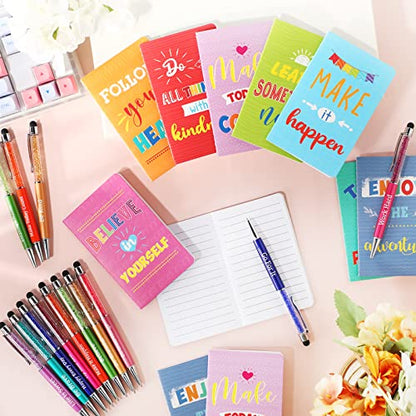 Funrous 32 Pcs Mini Notebooks with Pens Adults Party Favors, Colorful - style: Colorful