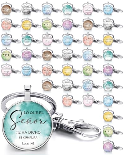 Quelay Spanish Christian Keychains Bible Verse Llaveros - style: Classic