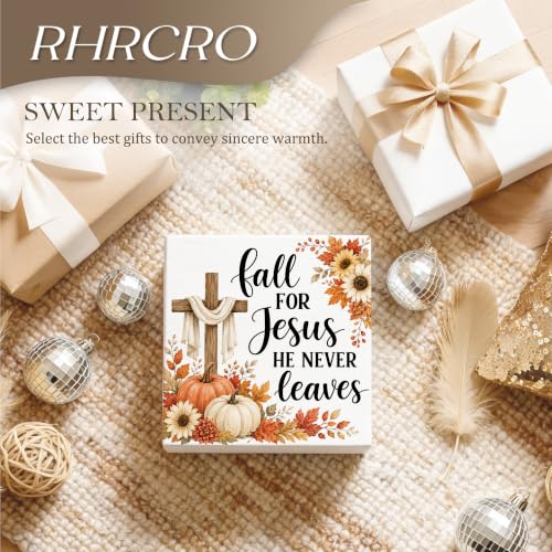 Fall Christian Decor Wooden Box Sign - color: Fall-12