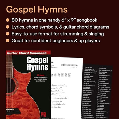 Gospel Hymns - Guitar Chord Songbook | 80 Hymns with Lyrics Chord Symbols and Guitar Diagrams | Christian Worship and Praise Sheet Music Collection | Easy Guitar Songbook for Beginners and Musicians