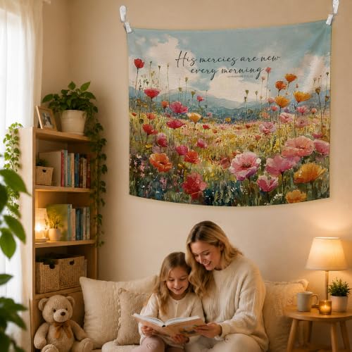 SAMKEIDOI Christian Floral Tapestry Wall Hanging 50x60 Inch - color: SJ-1