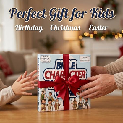 Bible Character Mystery Game,Guessing Bible Who I Am Board Games for Kids & Families, 2 Players Logic Deduction Christian Games with 24 Holy Bible Characters Catholic Gifts