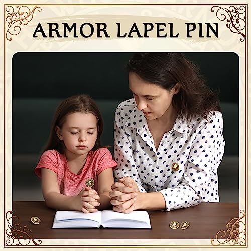 Therwen 32 Pcs Christian Armor of God Lapel Pins Religious Pins Metal Put on The Whole Armor Brooches Gifts for Men Women Collectors Military Church Souvenir